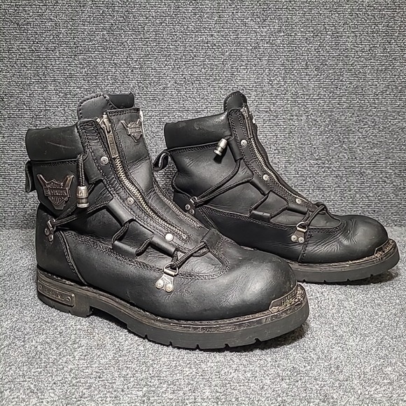 Harley Davidson Brake Light Mens Size 11.5 Motorcycle Boots Black Leather D91680 - Picture 3 of 16